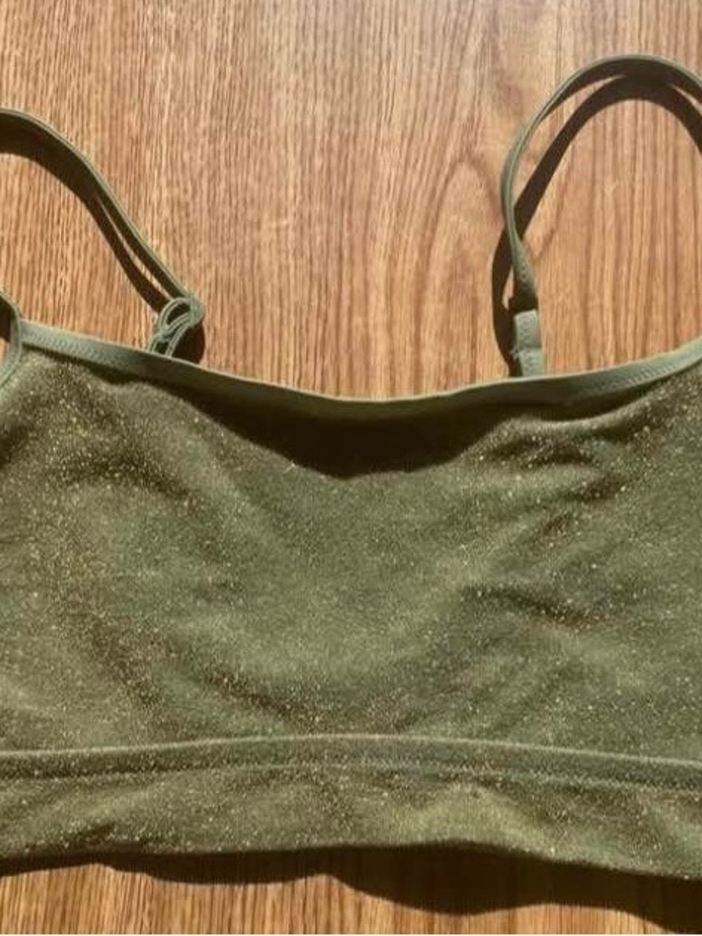 Olive Green Sparkle Swim Suit Top- Women’s